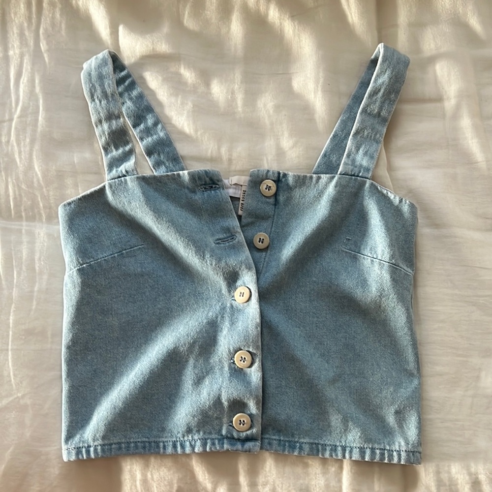 H&M denim button up top - size 2